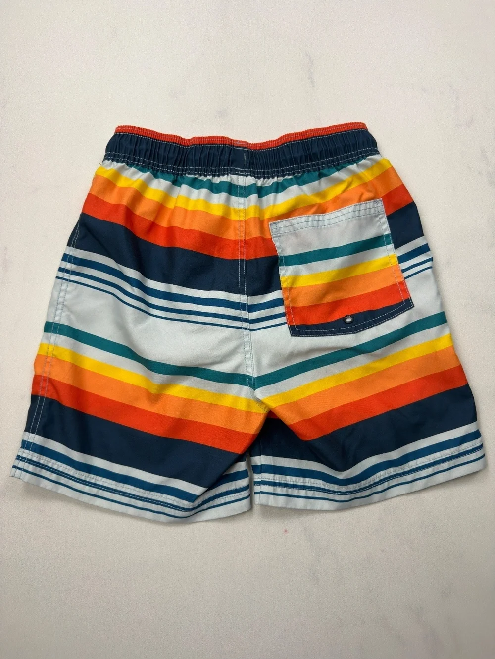 Tea Collection Swim Shorts Multi Stripe Elastic Waist - Boys 14
